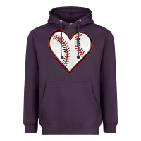 Plum baseball heart Heavyweight Hoodie - texasbilliewilder