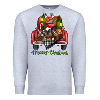 Heather Grey merry christmas truck Premium Sweatshirt - RanaPortraitStore