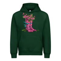 Forest Green valentines day western boots and roses Urban Hoodie - AdoDesignShop