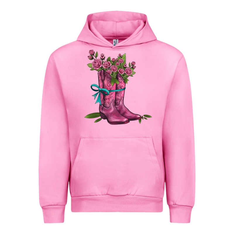Valentines Day Western Boots And Roses Urban Hoodie by AdoDesignShop | Teevron