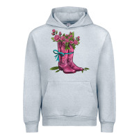 Heather Grey valentines day western boots and roses Urban Hoodie - AdoDesignShop