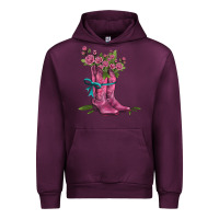 Mauve Wine valentines day western boots and roses Urban Hoodie - AdoDesignShop