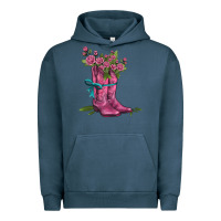 Pigment Midnight Navy valentines day western boots and roses Urban Hoodie - AdoDesignShop