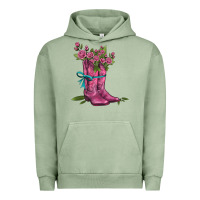 Pigment Oil Green valentines day western boots and roses Urban Hoodie - AdoDesignShop