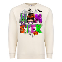 Sandshell halloween momster messy bun Premium Sweatshirt - Zillion Design Studio