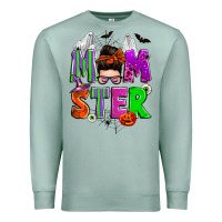 Seafoam halloween momster messy bun Premium Sweatshirt - Zillion Design Studio