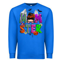 True Royal halloween momster messy bun Premium Sweatshirt - Zillion Design Studio