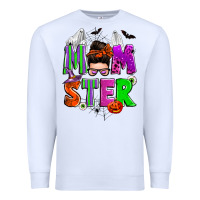 Halloween Momster Messy Bun Premium Sweatshirt | Teevron