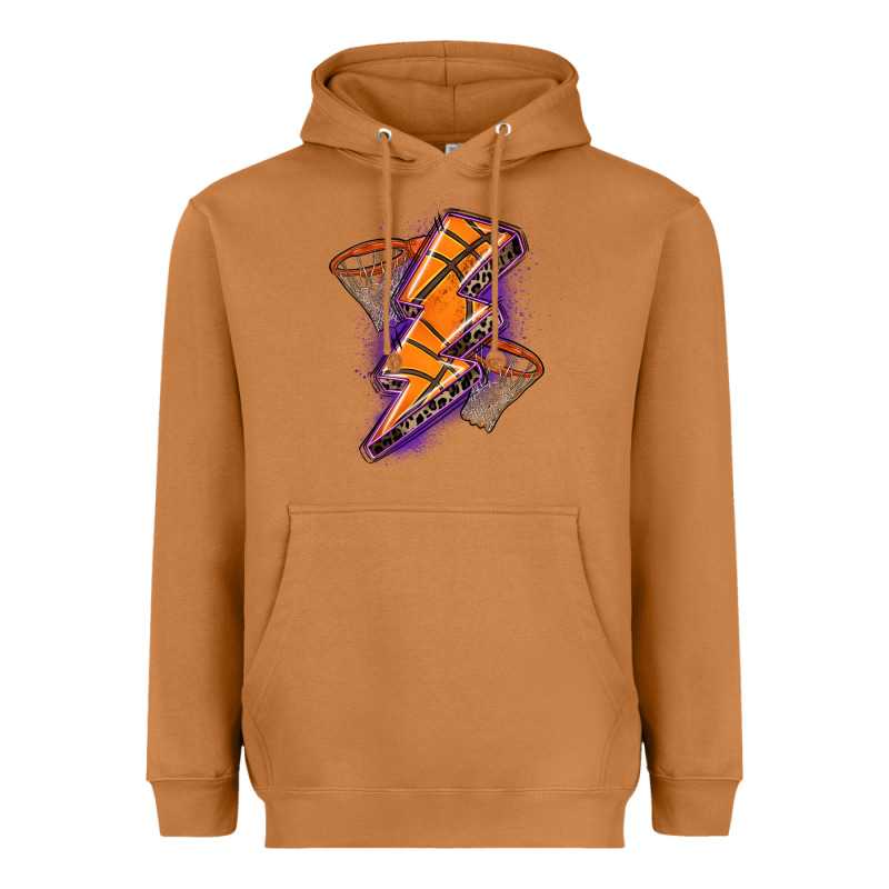 Basketball Lightning Bolt Heavyweight Hoodie by Zillion Design Studio | Teevron