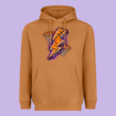 Basketball Lightning Bolt Heavyweight Hoodie Designed By Zillion Design Studio