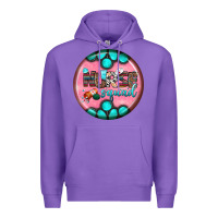 Purple nurse round earrings 3 Premium Hoodie - BundleAndBundleShop