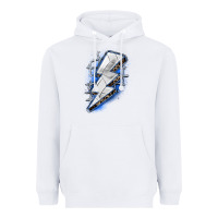 White volleyball lightning bolt Heavyweight Hoodie - Zillion Design Studio
