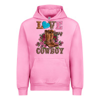 Fuchsia Pink valentines day love my cowboy Urban Hoodie - AdoDesignShop