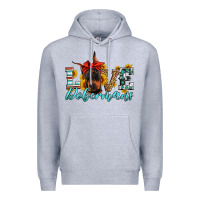 Heather Grey love dobermans Premium Hoodie - Artiststas
