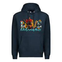 Navy love dobermans Premium Hoodie - Artiststas