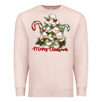 Pale Pink merry christmas baseball Premium Sweatshirt - RanaPortraitStore