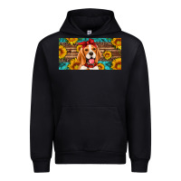 Black beagle with sunflowers license plate Urban Hoodie - Artiststas