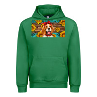 Emerald beagle with sunflowers license plate Urban Hoodie - Artiststas