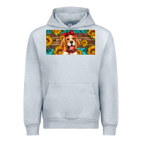 Heather Grey beagle with sunflowers license plate Urban Hoodie - Artiststas