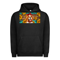 Pigment Black beagle with sunflowers license plate Urban Hoodie - Artiststas