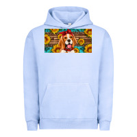 Pigment Grape Ice beagle with sunflowers license plate Urban Hoodie - Artiststas