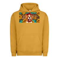Pigment Peanut Butter beagle with sunflowers license plate Urban Hoodie - Artiststas
