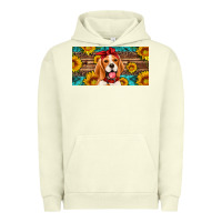 Pigment Pistachio beagle with sunflowers license plate Urban Hoodie - Artiststas