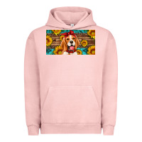 Pigment Salmon beagle with sunflowers license plate Urban Hoodie - Artiststas