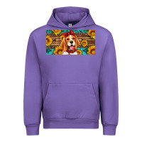 Beagle With Sunflowers License Plate Urban Hoodie | Teevron