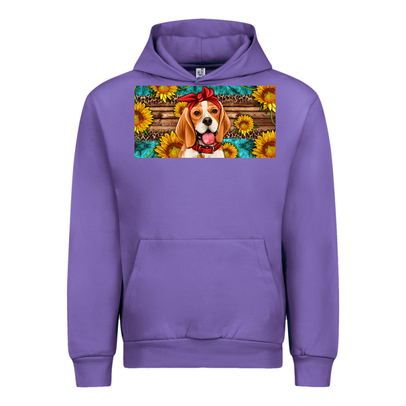 Beagle With Sunflowers License Plate Urban Hoodie by Artiststas | Teevron