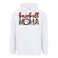 White baseball mama with leopard Heavyweight Hoodie - texasbilliewilder