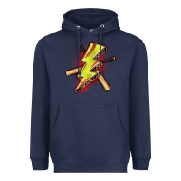 Navy softball lightning bolt Heavyweight Hoodie - Zillion Design Studio