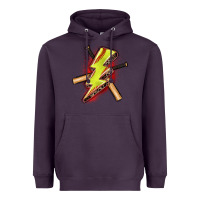 Plum softball lightning bolt Heavyweight Hoodie - Zillion Design Studio