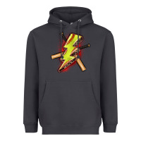 Smoke softball lightning bolt Heavyweight Hoodie - Zillion Design Studio