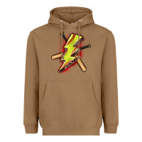 Toasted Coconut softball lightning bolt Heavyweight Hoodie - Zillion Design Studio