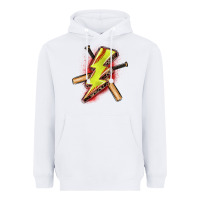 White softball lightning bolt Heavyweight Hoodie - Zillion Design Studio