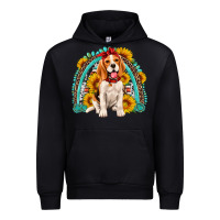 Black beagle turquoise and sunflowers rainbow Urban Hoodie - Artiststas