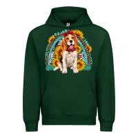 Forest Green beagle turquoise and sunflowers rainbow Urban Hoodie - Artiststas