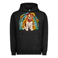 Pigment Black beagle turquoise and sunflowers rainbow Urban Hoodie - Artiststas