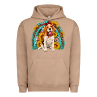 Pigment Burro beagle turquoise and sunflowers rainbow Urban Hoodie - Artiststas