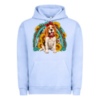 Pigment Grape Ice beagle turquoise and sunflowers rainbow Urban Hoodie - Artiststas