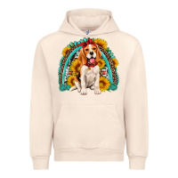 Sandshell beagle turquoise and sunflowers rainbow Urban Hoodie - Artiststas
