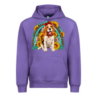 Tulip beagle turquoise and sunflowers rainbow Urban Hoodie - Artiststas