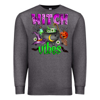 Charcoal Heather witch vibes Premium Sweatshirt - Zillion Design Studio