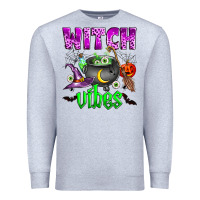 Heather Grey witch vibes Premium Sweatshirt - Zillion Design Studio