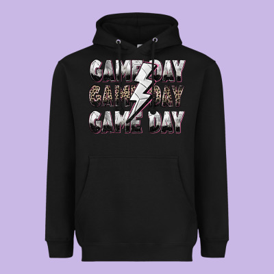 Game Day Game Day Volleyball Lightning Bolt Heavyweight Hoodie Designed By Zillion Design Studio