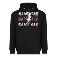 Black game day game day volleyball lightning bolt Heavyweight Hoodie - Zillion Design Studio