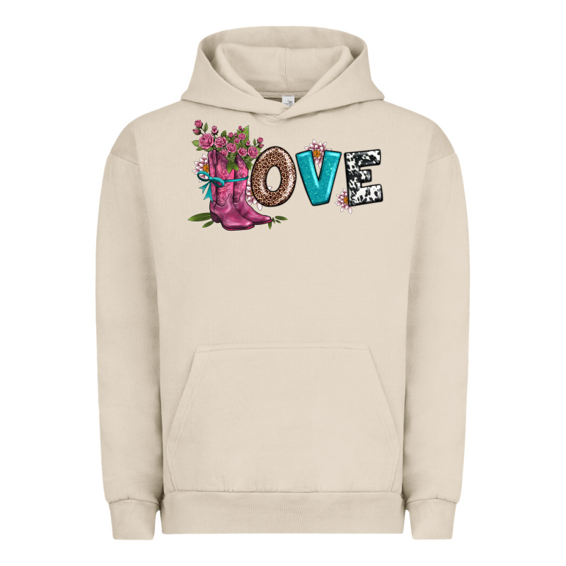 Valentines Day Love And Boots Urban Hoodie by AdoDesignShop | Teevron