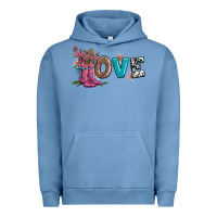 Pigment Pebble Blue valentines day love and boots Urban Hoodie - AdoDesignShop