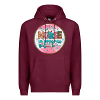 Burgundy nurse round earrings 2 Premium Hoodie - BundleAndBundleShop